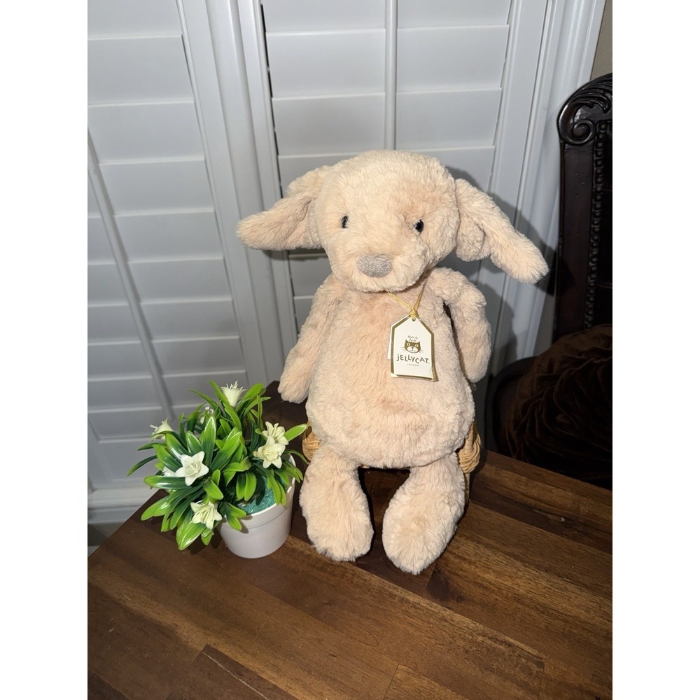 Jellycat ORIGINAL BASHFUL LUXE PUPPY ORLANDO New BNWT Medium Soft Plush Dog Gold